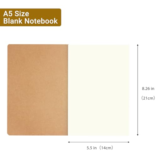 zmybcpack 24 Pack Journal Notebook Blank Sketch Notebooks for Travelers, Students, Office - Diary Notebook Subject Notebooks Planner - A5 Size, 8.26”x5.5”, 60 Blank Pages/30 Sheets - size: 8.2 x 5.5"(24pack blank)
