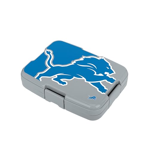 FOCO NFL Unisex-Adult Officially Licensed 2-Tone Big Logo Team Color Football Leak Proof 5 Compartment Bento Lunch Box - Detroit Lions - color: Detroit Lions