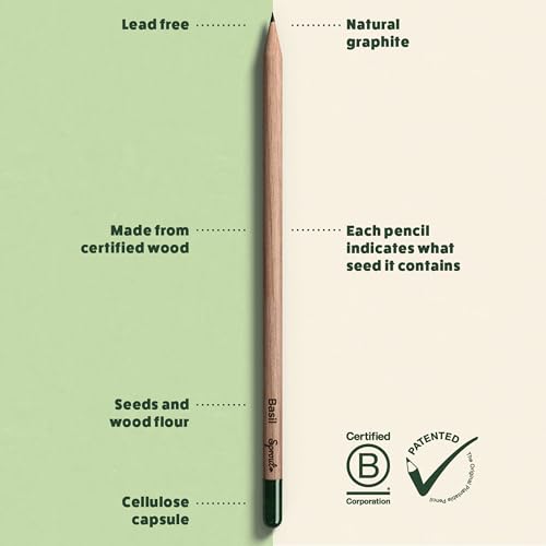 SproutWorld Pencils Spread The Love Edition, 8 Pack with Plantable Seeds | Plantable graphite pencils with flower, herb and vegetable seeds, heartwarming quote gift, for writing, drawing and planting