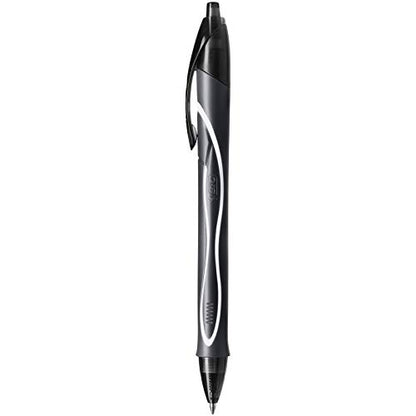 BIC Gel-Ocity Quick Dry Gel Pens, Medium Point Retractable (0.7mm), Black Ink Gel Pen, 12-Count- Pack of 18 - color: Black, size: 12 Count (Pack of 18)