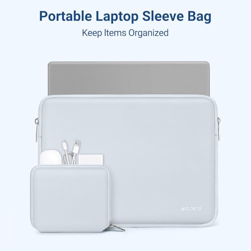 MOSISO Laptop Case 13.3 inch, 13-13.3 inch Laptop Sleeve Bag Compatible with MacBook Air/Pro 13/Pro 14 M5 M4 M3 M2 M1, HP Dell ASUS Lenovo, Neoprene Computer Sleeve Bag with Small Case, Baby Blue - color: Baby Blue, size: 13.3 inch