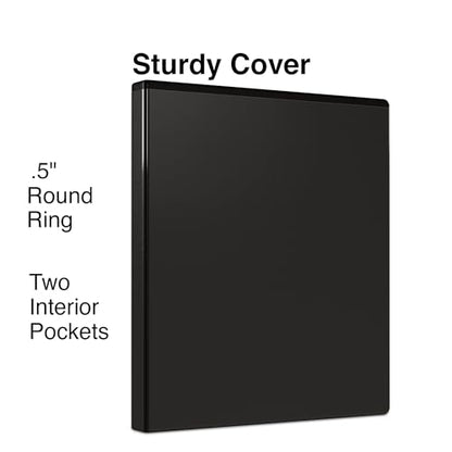 Staples 1/2" 3-Ring View Binder, Black, 4/Pack - color: Black, size: 4 Pack, style: 0.5'' Inch