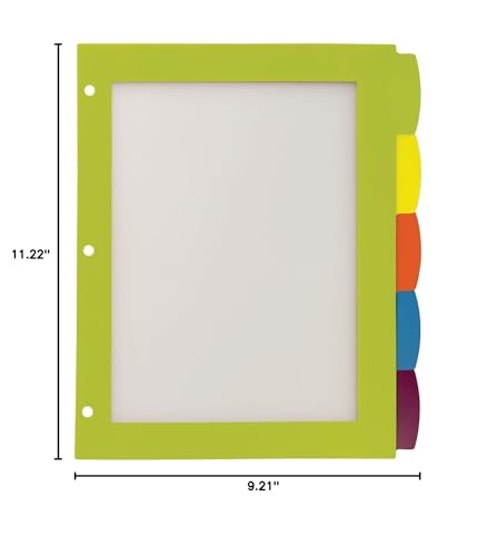 Avery Ultralast Big Tab Plastic Dividers for 3 Ring Binders, 5-Tab Set, Multicolor with White Labels, 1 Set (24900) - size: 5 Tab, style: 1 Set