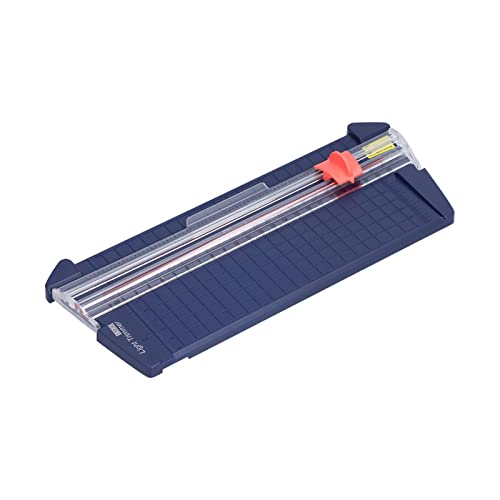GLOGLOW School Supplies Mini Portable Paper Cutter with Transparent Scale and Replaceable Head for Accurate Cutting of 10 Pages A4 Compact Paper Trimmer Nan (13930 Navy Blue) - color: 13930 Navy Blue