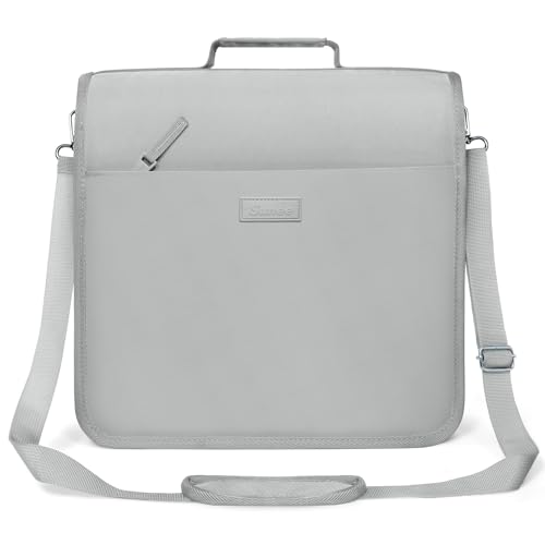 SUNEE Zipper Binder 3 Ring, 3 Inch O-Ring with Handle and Shoulder Strap, 600-Sheet Capacity, 5-Tab Expanding File Folder, Multi-Pockets for Middle School Organizer Binder with Zipper, Light Grey - color: Light Grey