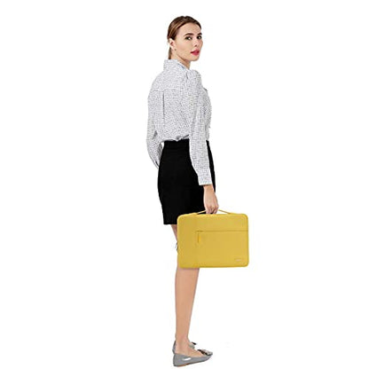 MOSISO Laptop Case 13.3 inch, 13.3 inch Laptop Sleeve with Handle | Compatible with MacBook Air/Pro 13/Pro 14, HP Dell ASUS Lenovo, Polyester Multifunctional Computer Bag, Yellow - color: Yellow, size: 13.3 inch