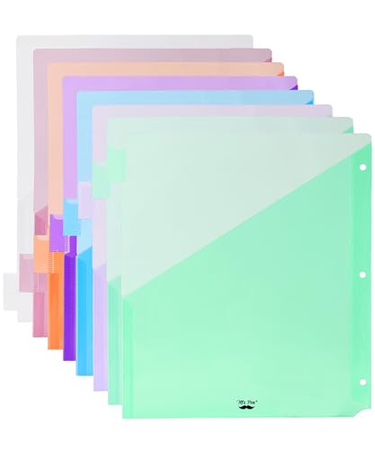 Mr. Pen- Binder Dividers with Pockets and Tabs, 8 Pack | Pocket Dividers for 3 Ring Binder with Tabs, Binder Dividers with Pockets, Dividers with Pockets, Binder Divider - color: Pastel, size: 8 Pack