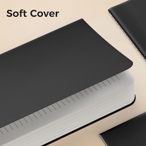 12 Pack College Ruled Notebook Journals Bulk, Lined Paper, 60 Page, 5.5x8.3 inch, A5, Travel Journal Set for Travelers, Students, Church, Office, Writing Diary Subject Notebooks Planner, Black - color: Black