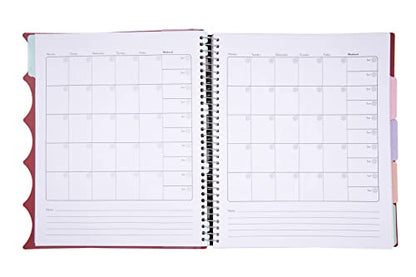 Mintra Office Durable PREMIUM Spiral Notebook (Chili Oil, 5 Subject (8.5in x 11in)) - color: Chili Oil, size: 5 Subject (8.5in x 11in)