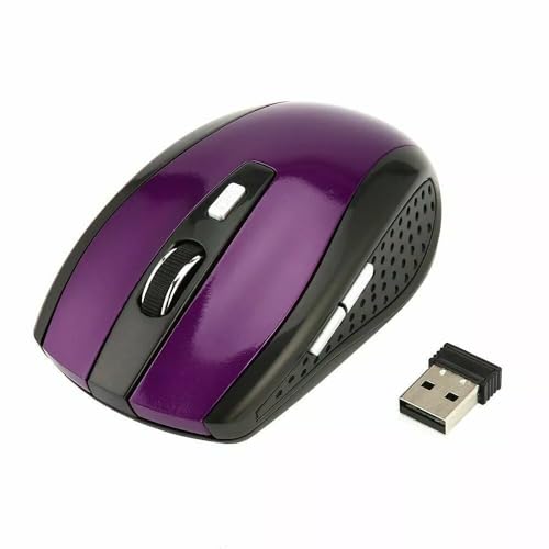 Wireless Mouse - Wireless Mouse for Laptop, 2.4GHz Wireless Mouse with USB Receiver, Ergonomic Mouse with 1600 DPI Optical Resolution, Compatible with Computer & Chromebook - color: Purple