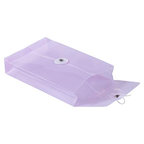 JAM PAPER Plastic Envelopes with Button & String Tie Closure - 4 1/4 x 6 1/4 - Lilac Purple - 12/Pack - color: Lilac Purple, size: 4 x 6