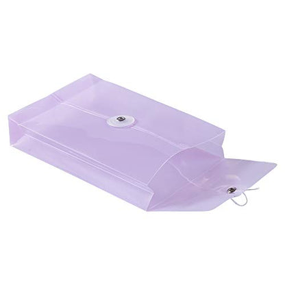 JAM PAPER Plastic Envelopes with Button & String Tie Closure - 4 1/4 x 6 1/4 - Lilac Purple - 12/Pack - color: Lilac Purple, size: 4 x 6