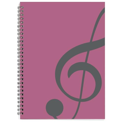 MAXCURY Blank Sheet Music Composition Manuscript Staff Paper Art Music Notebook Black 100 Pages 26x19cm (Pink/Grey Green) - color: Pink/Grey Green