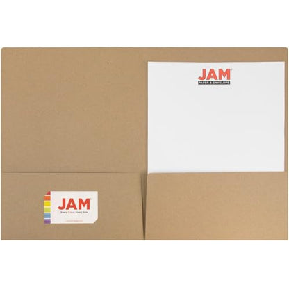 LUXPaper 9" x 12" Presentation Folders | Two Pocket | Grocery Bag Brown | 18pt. Cover | 10 Qty - color: 18pt. Grocery Bag