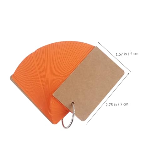 Homoyoyo 5pcs Portable Loose-Leaf Flash Cards with Binder Rings Blank Index Note Cards for Studying DIY Memory for Home and School