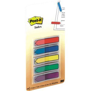 Post-it Arrow Flags,0.47 in.x1.7 in., One Dispenser With 100 -Count Assorted Primary Colors Sticky Tabs Per Dispenser,Removable Page Markers for Planners,Journals,and Calendars (100 Flags),(Pack of 4) - size: True (Pack of 4)