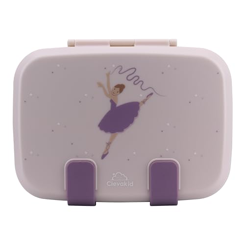 Kids Bento Explorer Lunch Box, 3 No-Mix Compartments, Microwave & Dishwasher Safe, Lightweight with Removable Tray, for Daycare, Preschool, School (Purple Light Powder Clevapirouette Friend) - color: Purple Light Powder Clevapirouette Friend