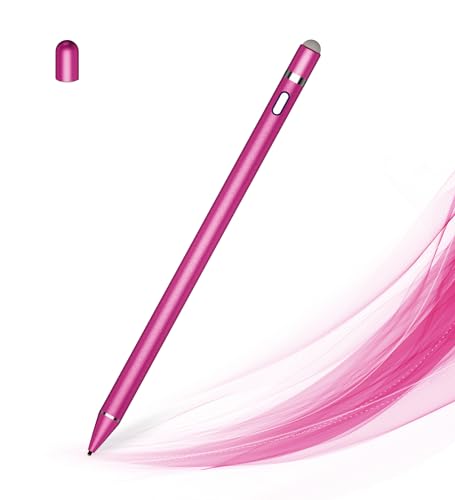 Stylus Pen for Touch Screens, Dual Pen Tips for iOS & Android Drawing & Writing, High Precise Active Digital Pencil for A-pple i-Phone 17/16/15/14/13, i-Pad Air/Pro/Mini, Phone, Tablet, Sam-Sung, Pink - color: Rose Red
