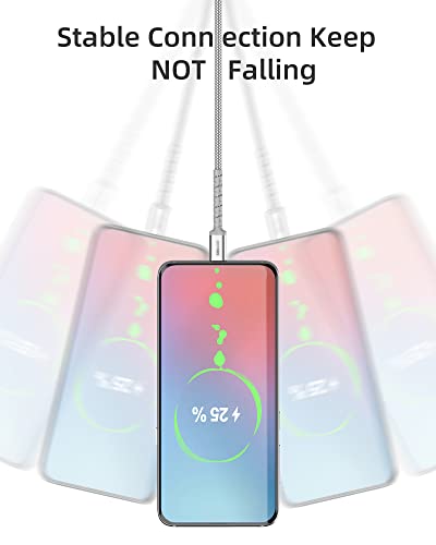 imuto USB C to USB C Cable (6.6ft, 2-Pack) 100W Fast Charging Cable Braided for iPhone 15/15Pro/15Plus/15ProMax MacBook Pro 2020,iPad Pro 2020, iPad Air 4,Samsung Galaxy S23+/S23 Ultra (Sliver) - color: Silver