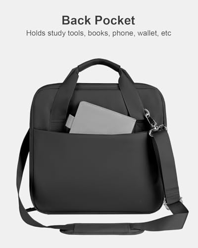 3 Inch Zipper Binder 3 Ring with Shoulder Strap & Multi-Pocket | Binder with Zipper Holds Up to 700 Sheets for Office School, Compatible with 13” MacBook Laptop ipad, Black - color: Black