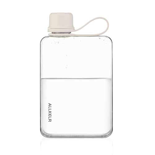 Portable Flat Water Bottle, 17 oz, White | BPA-Free Tritan, leakproof, slim fit for purses, lightweight for hiking, backpacking, travel - color: White, size: 17 Ounces