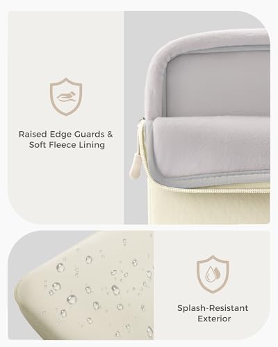 ProCase Laptop Sleeve 13" for MacBook Neo/Air/Pro with A18/M5/M4/M3/M2/M1 | Slim Travel Sleeve with Soft Plush Lining & Large Front Pocket, Water-Resistant, Also Fit 13" HP Dell Lenovo ASUS Acer - color: Beige, size: 13-inch