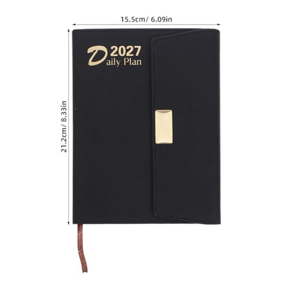 Daily Planner Notebook Portable Pu Leather Organizer with Magnetic Closure 2027 Elegant and Practical Personal Planner for Business Trips and Travel for Professionals