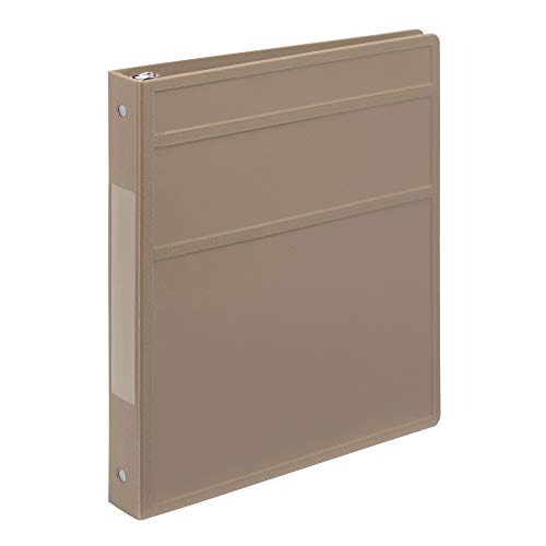 Carstens 1-Inch Heavy Duty 3-Ring Binder - Side Opening, Sand, Durable Plastic, Precision No-Gap Rings, Waterproof Cover, No Pockets, Holds 125 US Letter Sheets, BPA-Free, Made in USA (8717-3R) - color: Taupe, size: Individual