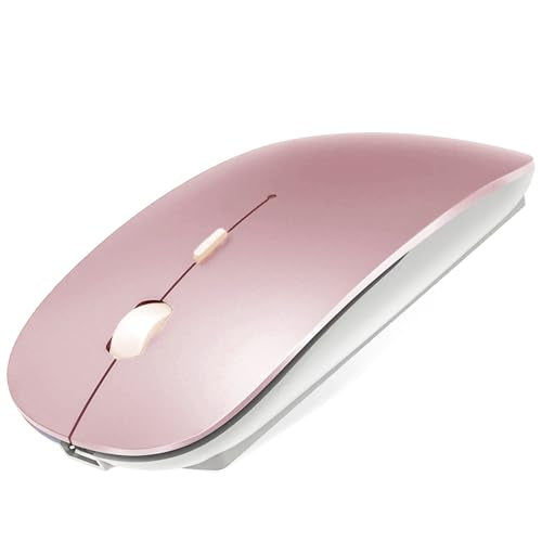 KLO Bluetooth Mouse for MacBook/Laptop/Notebook/pc/iPad/Chromebook, Wireless Mouse for MacBook Pro/AIR (Rose Gold/White) - color: Rose Gold/White