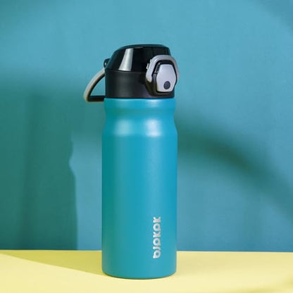 BJPKPK 18oz Insulated Water Bottle with Straw Stainless Steel Double Wall Water Bottles BPA Free Leak Proof Thermal Flask with Lockable Flip Lid and Soft Silicone Spout,Laguna - color: A-Laguna, size: 18 Ounces