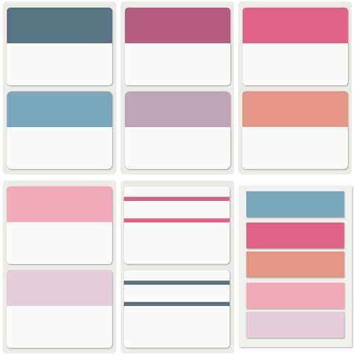 ELII 300 PCS Tabs 2 Inch Sticky Index Tabs,21 Sets Book Tabs Sunset | Writable and Repositionable File Tab, Self Adhesive,Page Markers for Pages Notebooks,Smooth Writing,Transparent,Waterproof - color: Sunset