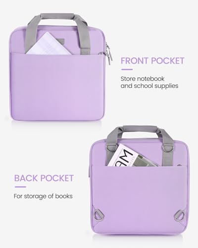 Realove 3 Inch 3 Ring Zipper Binder with Double Shoulder Strap & Handle - 3” D-Ring Binder with Zipper with Multi-Pocket (for 13” Laptop & Tablet and Smaller) for School-Purple(Pen not Included) - color: Light Purple