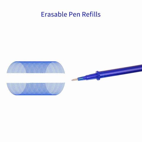 BRRNOO Erasable Pens, Pen Refills with Fine Point 0.5mm Replacement Gel Pen Refills Blue Ink Erasable Gel Ink Pens for Office School Writing (100pcs) - color: Blue, size: 100pcs