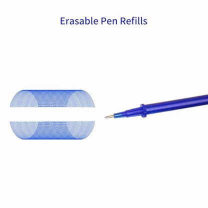 BRRNOO Erasable Pens, Pen Refills with Fine Point 0.5mm Replacement Gel Pen Refills Blue Ink Erasable Gel Ink Pens for Office School Writing (100pcs) - color: Blue, size: 100pcs