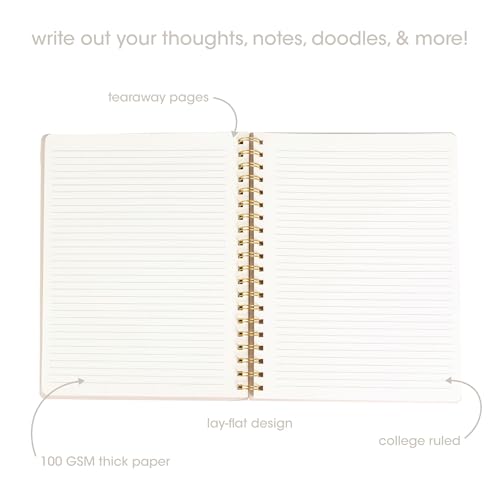 Pearhead Spiral Hardcover Notebook 8x10.5 – Pink Tiger College-Ruled Writing Journal with 200 Lined Pages, Perforated Paper for School, Notes & Creative Writing - color: Pink Tiger Spiral Notebook
