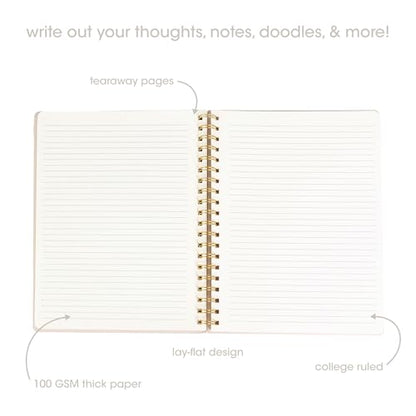 Pearhead Spiral Hardcover Notebook 8x10.5 – Pink Tiger College-Ruled Writing Journal with 200 Lined Pages, Perforated Paper for School, Notes & Creative Writing - color: Pink Tiger Spiral Notebook