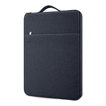 15.6 Inch Laptop Sleeve Case Water-Resistant Protection Cover with Front Pocket Retractable Handle Computer Bag for 15.6 Inch Notebook Chromebook, Navy Blue - color: Navy Blue, size: 15.6"