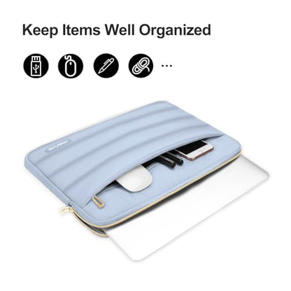 MOSISO Laptop Case 13.3 inch,13-13.3inch Puffy Laptop Sleeve, Baby Blue | Compatible with MacBook Air 13.6 M5 M4 M3 M2 M1/Neo/Pro 13/14,HP Dell ASUS Lenovo,Polyester Horizontal Bag with Small Case - color: Baby Blue, size: 13.3 inch