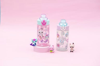 Zak Designs DreamWorks Gabby's Dollhouse Sage Kids Water Bottle For School or Travel, 16oz Durable Plastic Water Bottle With Straw and Leak-Proof, Pop-Up Spout Cover, 2-Pack Set (The Gabby Cats) - color: Gabby's Dollhouse (The Gabby Cats)