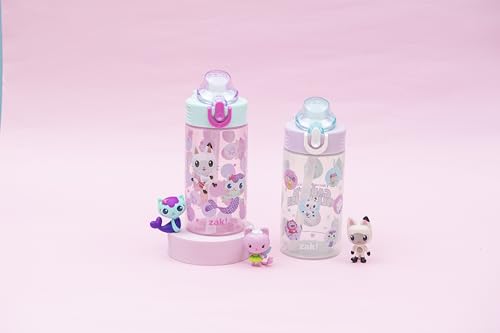 Zak Designs DreamWorks Gabby's Dollhouse Sage Kids Water Bottle For School or Travel, 16oz Durable Plastic Water Bottle With Straw and Leak-Proof, Pop-Up Spout Cover, 2-Pack Set (The Gabby Cats) - color: Gabby's Dollhouse (The Gabby Cats)