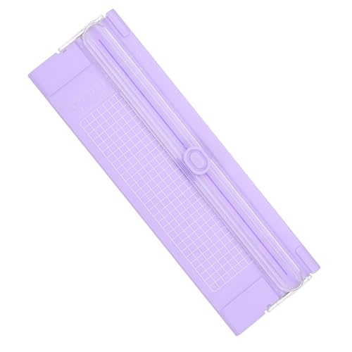 Generic Paper Cutter Trimmer, A4 Straight Small Portable Paper Slide Paper Slicer with Safe-Guard for Craft Cardstock Label Card, Scrapbook Photo, Purple