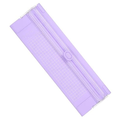 Generic Paper Cutter Trimmer, A4 Straight Small Portable Paper Slide Paper Slicer with Safe-Guard for Craft Cardstock Label Card, Scrapbook Photo, Purple