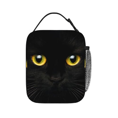 Cute Black Cat Leakproof Lunch Bag Large Capacity Lunchbox Insulated Reusable Lunch Tote Bags Cooler Lunch Container For Work/Office/Picnic/Travel - color: Cute Black Cat