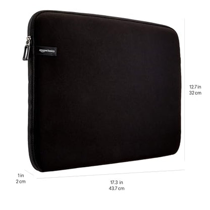 Amazon Basics 17.3-inch Laptop Sleeve, Protective Carrying Case with Zipper for Computer Protection, Black - size: 17.3 Inch