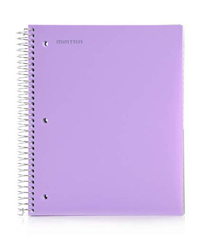 Mintra Office Durable Spiral Notebooks, 5 Subject (Lavender, Wide Ruled 1pk) - color: Lavender, size: Wide Ruled 1pk