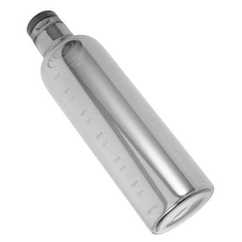 Glass Water Bottle with Time Scale 500ml Small Gray High-temperature Resistant Water Container for Students Portable Home Use