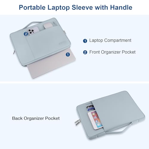 MOSISO Laptop Case 13.3 inch, 13-13.3 inch Laptop Sleeve with Handle Compatible with MacBook Air/Pro 13/Pro 14 M5 M4 M3 M2 M1,HP Dell ASUS Lenovo, Polyester Multifunctional Computer Bag, Baby Blue - color: Baby Blue, size: 13.3 inch