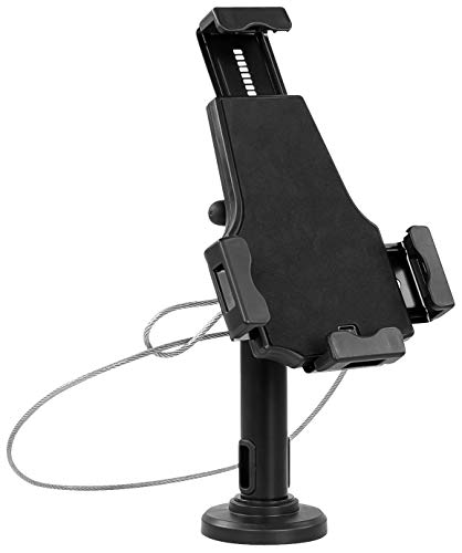 Mount-It! Universal Tablet POS Kiosk Stand with Cable Lock & Wall Mount Bracket, Adjustable Clamp for 7.9"–11" Tablets (Fits 5.3"–7.8" W x 7.8"–10.6" L), Compatible with iPad, Galaxy Tab & Surface Go - size: Counter - Bolt-on Base