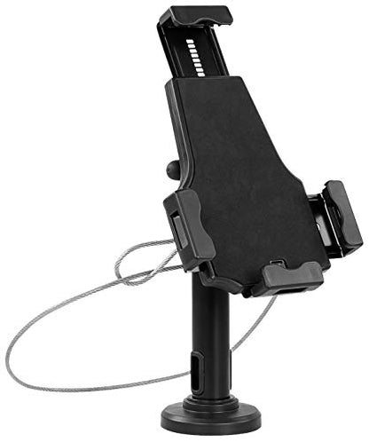 Mount-It! Universal Tablet POS Kiosk Stand with Cable Lock & Wall Mount Bracket, Adjustable Clamp for 7.9"–11" Tablets (Fits 5.3"–7.8" W x 7.8"–10.6" L), Compatible with iPad, Galaxy Tab & Surface Go - size: Counter - Bolt-on Base