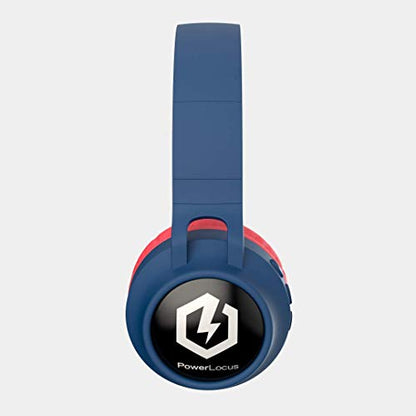 PowerLocus Kids Headphones Wireless, Bluetooth Headphones for Kids Over Ear, LED Lights, 85dB Safe Volume Limit, Foldable, Micro SD Mode, Built-in and Line-in Microphone for Phones,Tablets,Laptop - color: N-Red